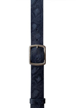 Load image into Gallery viewer, Leather Belt | Snake Print Dark BLue
