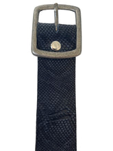 Load image into Gallery viewer, Leather Belt | Snake Print Dark BLue
