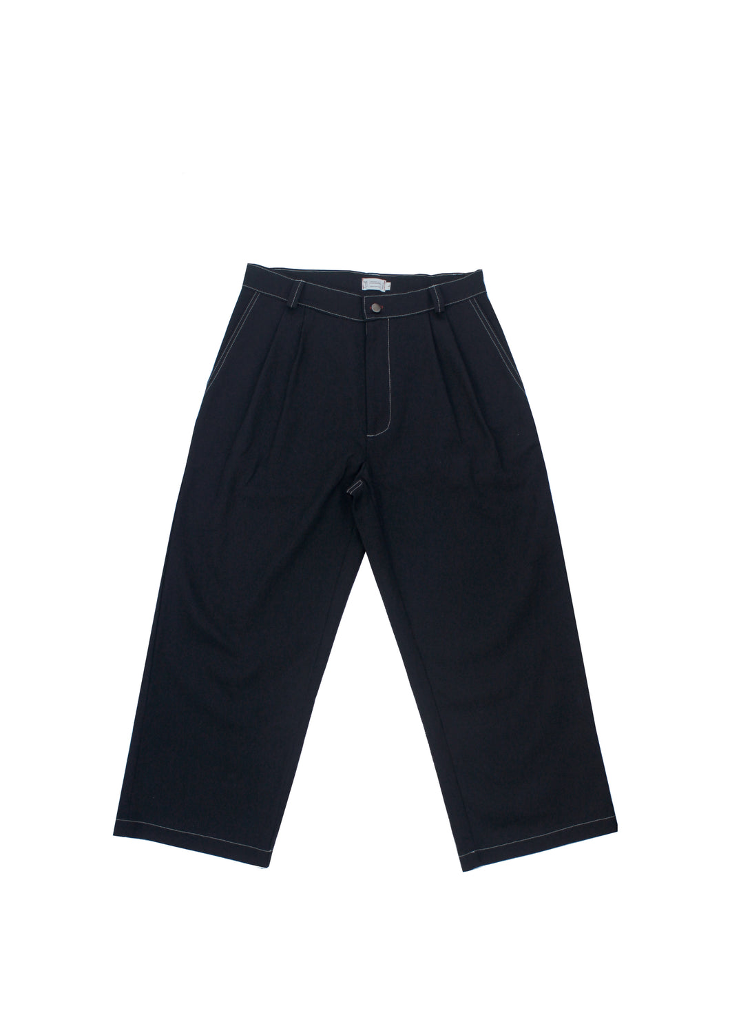 Pleated trousers | Black twill