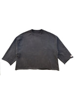 Load image into Gallery viewer, Crewneck Cropped Sweater | Washed black
