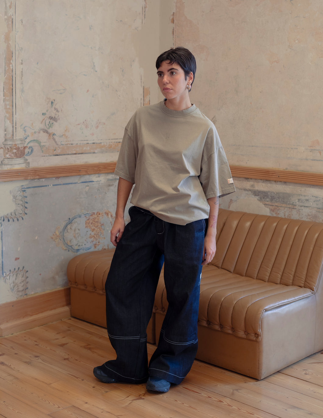 Boxy T-shirt | Washed Beige