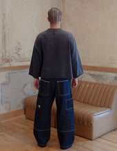 Load image into Gallery viewer, Crewneck Cropped Sweater | Washed black
